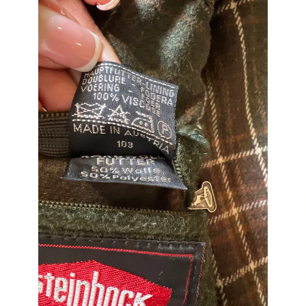 Steinbock Original Himalaya Loden Green Wool Coat Mens 44 Made in Austria Tyrol